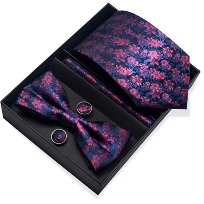 Picture of Men's High-Density Polyester Silk Fabrics Embroidered Tie Box 4 Item Set (1ps) (WB313,Int: One size)