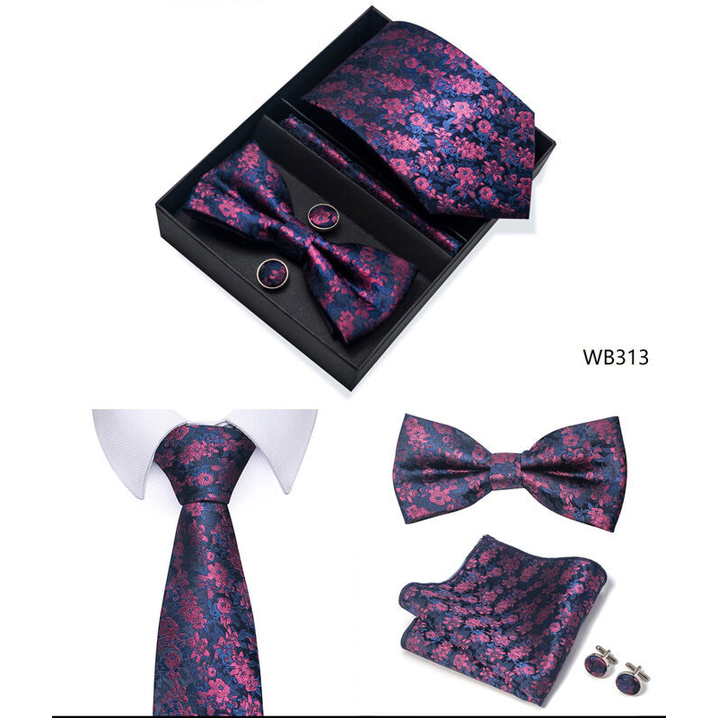 Picture of Men's High-Density Polyester Silk Fabrics Embroidered Tie Box 4 Item Set (1ps) (WB313,Int: One size)