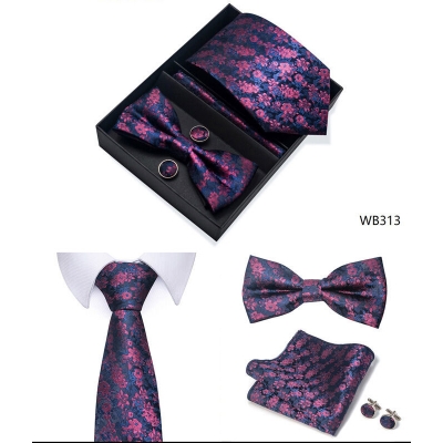 Picture of Men's High-Density Polyester Silk Fabrics Embroidered Tie Box 4 Item Set (1ps) (WB313,Int: One size)