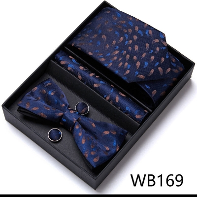 Picture of Men's High-Density Polyester Silk Fabrics Embroidered Tie Box 4 Item Set (1ps) (WB169,Int: One size)