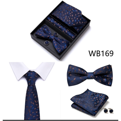 Picture of Men's High-Density Polyester Silk Fabrics Embroidered Tie Box 4 Item Set (1ps) (WB169,Int: One size)