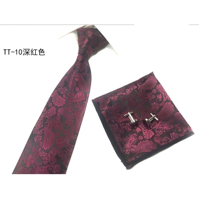 Picture of Men's Neck Tie New Formal Wear Paisley Cashew Flower Three-piece Suit Fashion Accessories (TT-10 (Dark Maroon),Int: One size)