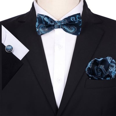 Picture of Multicolor Men’s Bow Tie Set – 3pcs Fashion Accessories for Party, Wedding & Casual Wear (JP 250,Int: One size)