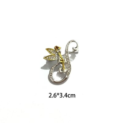 Picture of English Alphabet Fairy Brooch Pin For Women Fashion Accessories - Hijab Pin (Alphabet - S)