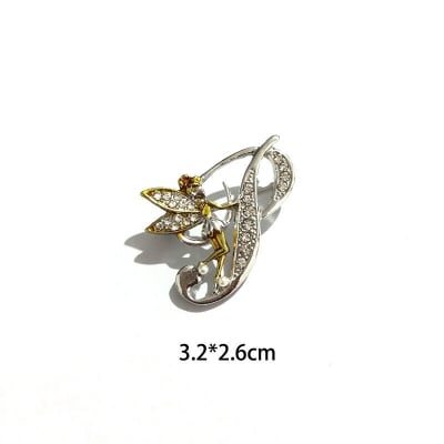 Picture of English Alphabet Fairy Brooch Pin For Women Fashion Accessories - Hijab Pin (Alphabet - P)