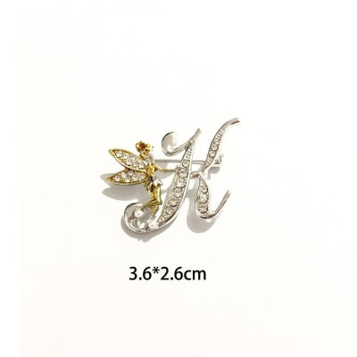 Picture of English Alphabet Fairy Brooch Pin For Women Fashion Accessories - Hijab Pin (Alphabet - K)