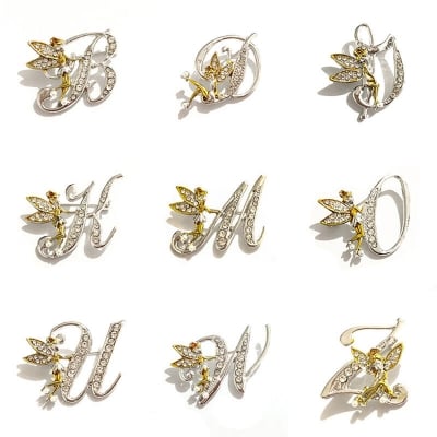 Picture of English Alphabet Fairy Brooch Pin For Women Fashion Accessories - Hijab Pin (Alphabet - B)