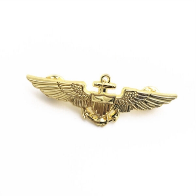 Picture of Wings Anchor Metal Badge Brooch For Men Fashion Accessories (Gold)