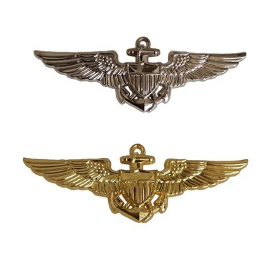 Picture of Wings Anchor Metal Badge Brooch For Men Fashion Accessories (1 Golden + 1 Silver)