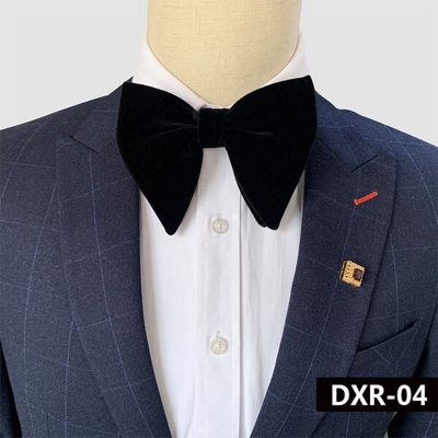 Picture of Trending New Design Velvet Solid Color Bow Tie For Stylish Fashionable Outlook (1P) (Black,Int: One size)