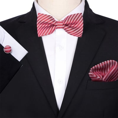 Picture of Multicolor Men’s Bow Tie Set – 3pcs Fashion Accessories for Party, Wedding & Casual Wear (JP 230,Int: One size)