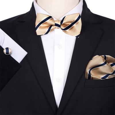 Picture of Multicolor Men’s Bow Tie Set – 3pcs Fashion Accessories for Party, Wedding & Casual Wear (JP 238,Int: One size)