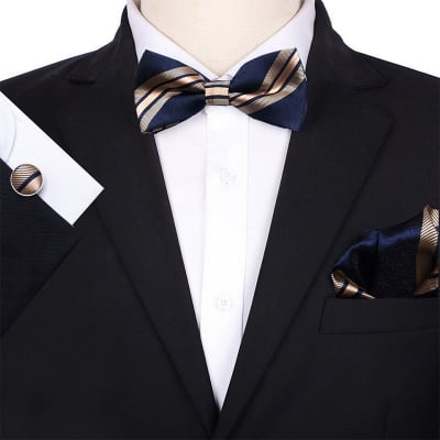 Picture of Multicolor Men’s Bow Tie Set – 3pcs Fashion Accessories for Party, Wedding & Casual Wear (JP 214,Int: One size)