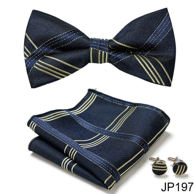 Picture of Multicolor Men’s Bow Tie Set – 3pcs Fashion Accessories for Party, Wedding & Casual Wear (JP 197,Int: One size)
