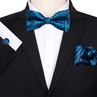 Picture of Multicolor Men’s Bow Tie Set – 3pcs Fashion Accessories for Party, Wedding & Casual Wear (JP 211,Int: One size)