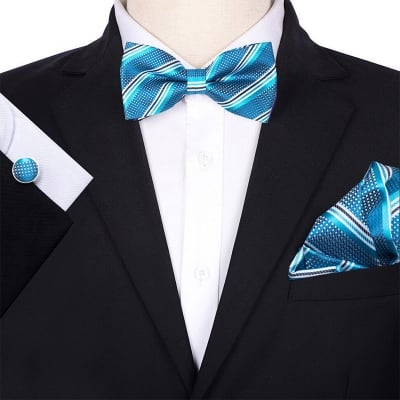 Picture of Multicolor Men’s Bow Tie Set – 3pcs Fashion Accessories for Party, Wedding & Casual Wear (JP 229,Int: One size)