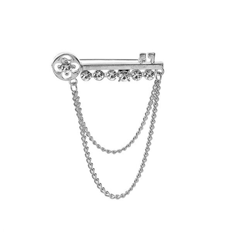 Picture of Key With Chain Brooch For Men & Women Fashion Accessories (Silver)