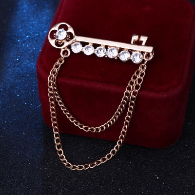 Picture of Key With Chain Brooch For Men & Women Fashion Accessories (Golden)