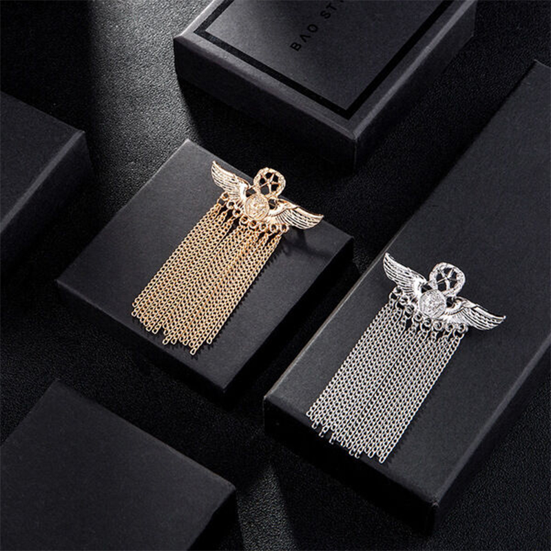 Picture of Wings Star Pure Tassel Suit Brooch Badge Suit Accessories (Gold)