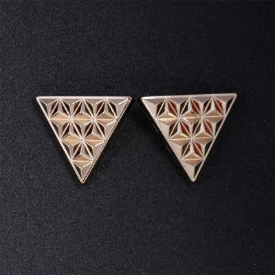 Picture of Punk Retro Style Collar Clipper Collar Pin Pair Jet Shirt Decoration Product (10 Triangle Gold)