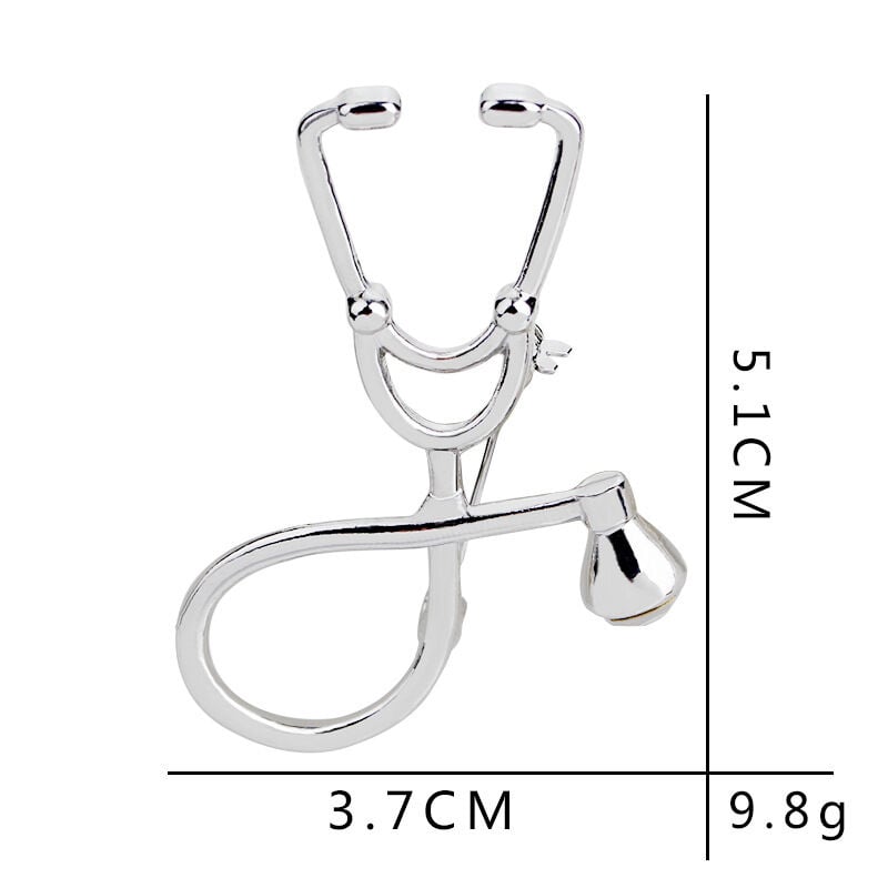 Picture of Metal Stethoscope Collar/Lapel Pin For Medical/Health Sector Professionals Brooch (Golden)