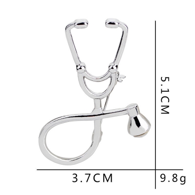 Picture of Metal Stethoscope Collar/Lapel Pin For Medical/Health Sector Professionals Brooch (Golden)