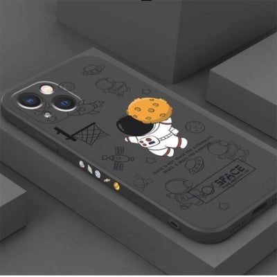 Picture of Iphone 13 pro মোবাইল ফোন কভারের জন্য astronauts কার্টুন tpu কেস (Back Case Cover For Smartphone) (Basketball Astronaut (Black))