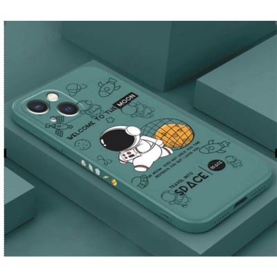 Picture of Iphone 13 pro মোবাইল ফোন কভারের জন্য astronauts কার্টুন tpu কেস (Back Case Cover For Smartphone) (Basketball Astronaut (Olive))
