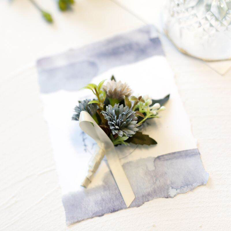 Picture of Wedding Boutonniere Flower Bouquet Chest Brooch For Suit Lapel Fashion Accessories (1PS) (lll Flower Bouquet (B+C))