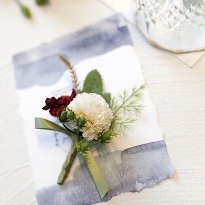 Picture of Wedding Boutonniere Flower Bouquet Chest Brooch For Suit Lapel Fashion Accessories (1PS) (White Merigold)