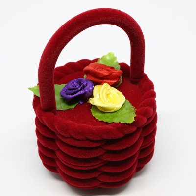 Picture of Flower Basket Jewelry Ring Box Jewelry Packaging Box (Maroon)