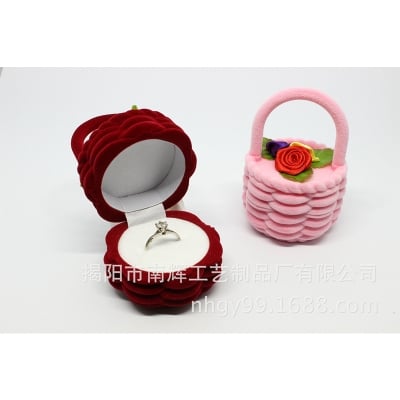 Picture of Flower Basket Jewelry Ring Box Jewelry Packaging Box (Maroon)