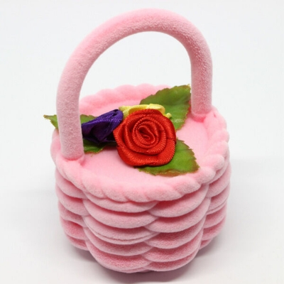 Picture of Flower Basket Jewelry Ring Box Jewelry Packaging Box (Pink)