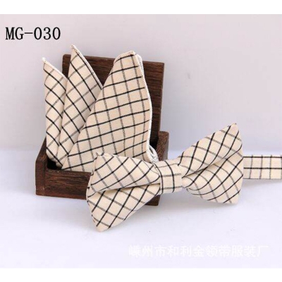 Picture of Men's Fashion British Style Casual Grid Cotton Bow Tie 2p Set Suit Fashion Accessories (MG-030,Int: One size)