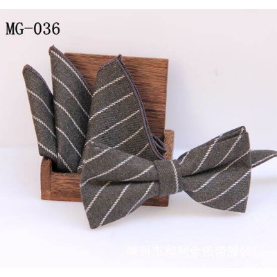 Picture of Men's Fashion British Style Casual Grid Cotton Bow Tie 2p Set Suit Fashion Accessories (MG-036,Int: One size)