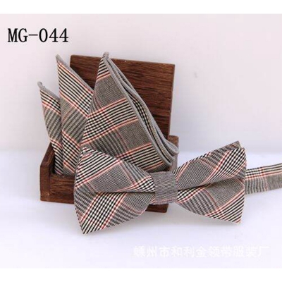 Picture of Men's Fashion British Style Casual Grid Cotton Bow Tie 2p Set Suit Fashion Accessories (MG-044,Int: One size)
