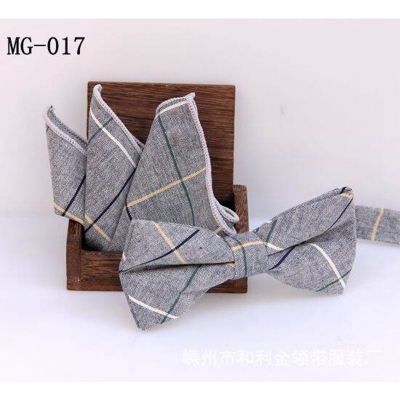 Picture of Men's Fashion British Style Casual Grid Cotton Bow Tie 2p Set Suit Fashion Accessories (MG-017,Int: One size)