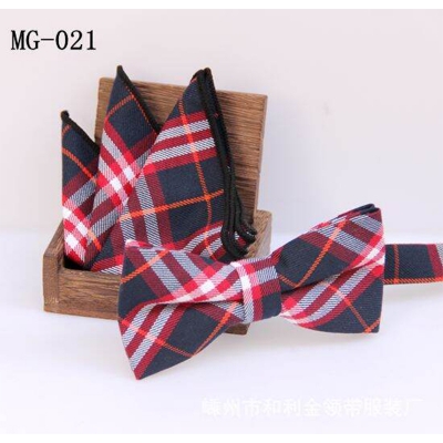 Picture of Men's Fashion British Style Casual Grid Cotton Bow Tie 2p Set Suit Fashion Accessories (MG-021,Int: One size)