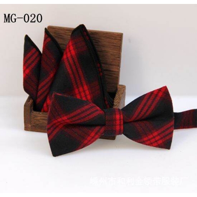 Picture of Men's Fashion British Style Casual Grid Cotton Bow Tie 2p Set Suit Fashion Accessories (MG-020,Int: One size)