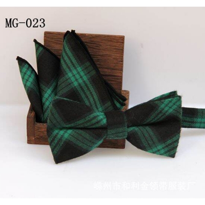 Picture of Men's Fashion British Style Casual Grid Cotton Bow Tie 2p Set Suit Fashion Accessories (MG-023,Int: One size)