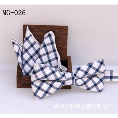 Picture of Men's Fashion British Style Casual Grid Cotton Bow Tie 2p Set Suit Fashion Accessories (MG-026,Int: One size)