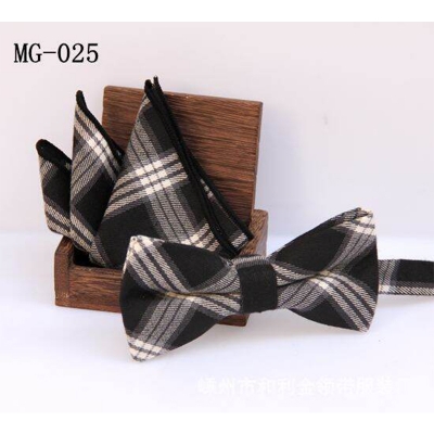 Picture of Men's Fashion British Style Casual Grid Cotton Bow Tie 2p Set Suit Fashion Accessories (MG-025,Int: One size)