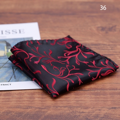 Picture of Men's Luxury Polyester Yarn Handkerchief Paisley Suit Pocket Square 25*25cm (1 PS) (Thin Floral Maroon,Int: One size)