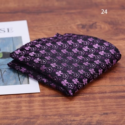 Picture of Men's Luxury Polyester Yarn Handkerchief Paisley Suit Pocket Square 25*25cm (1 PS) (Small Flower Purple,Int: One size)