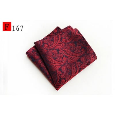 Picture of Men's Luxury Polyester Yarn Handkerchief Paisley Suit Pocket Square 25*25cm (1 PS) (Pesley Pattern-Maroon,Int: One size)
