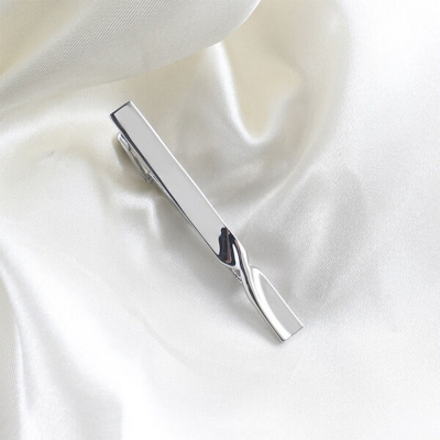 Picture of Golden & Silver Metal Formal Chain Tie Clip For Men (1PS) (Twisted Silver)