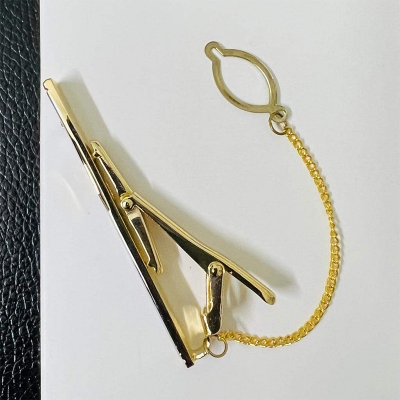 Picture of Golden & Silver Metal Formal Chain Tie Clip For Men (1PS) (Design-3)