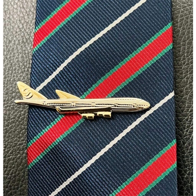 Picture of Golden Airplane Chain Tie Pin/Clip For Men (Golden)