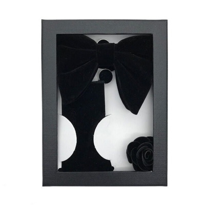 Picture of Velvet New Shape Butterfly Bow Tie 4-Piece Set Box for Men (Deep Black,One size fits all)