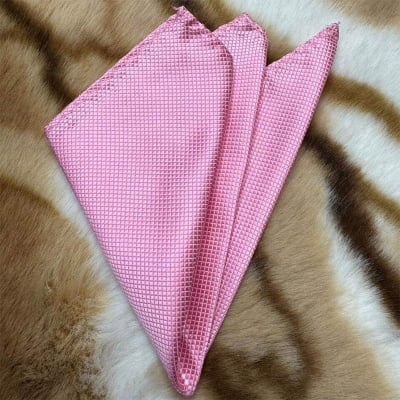 Picture of Light Pattern Solid Color Pocket Square – 23x23cm Men’s Suit Pocket Scarf (1Pc) (Pink,Int: One size)